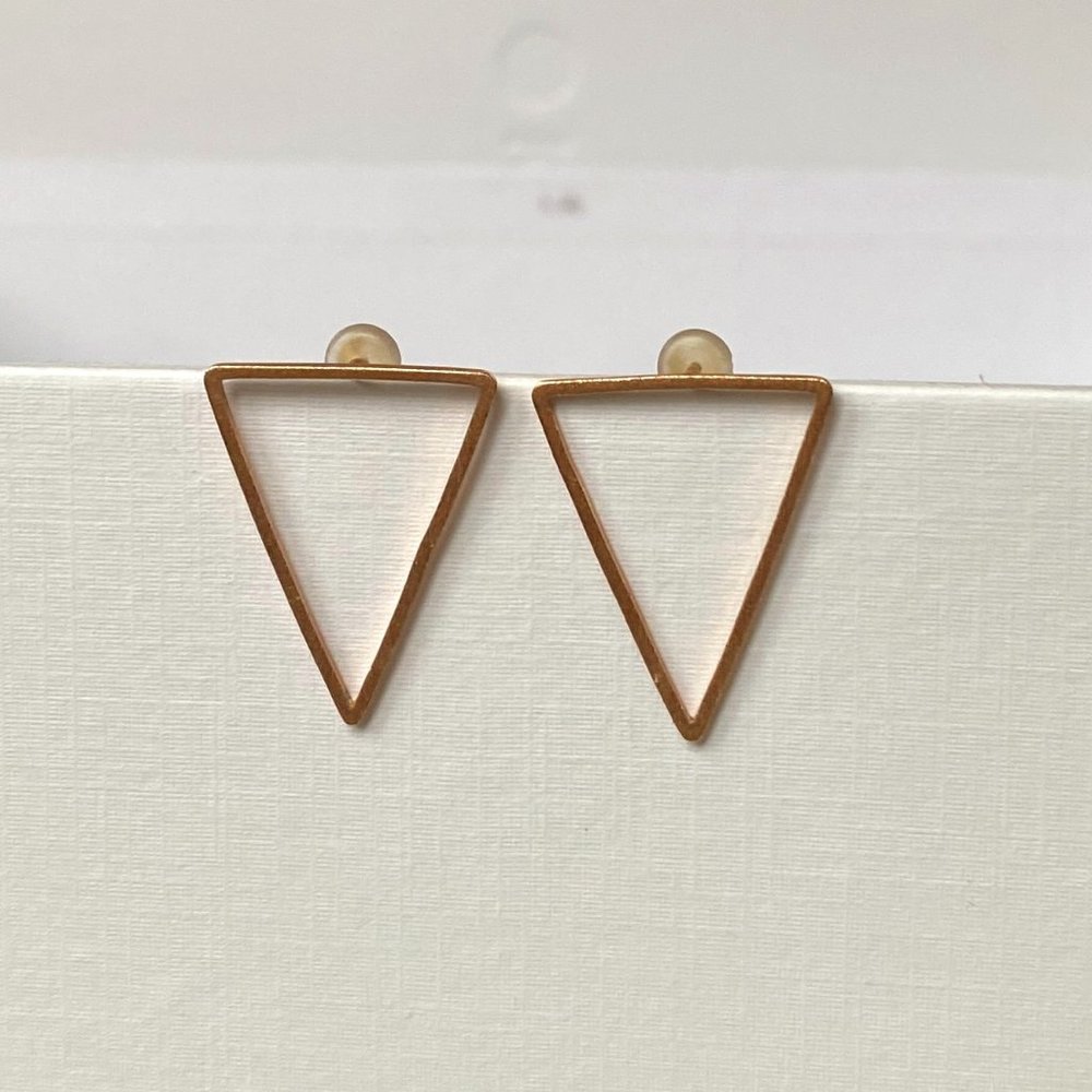Rose Gold Triangle Earrings